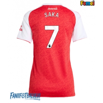 Arsenal Bukayo Saka #7 Tricou Fotbal Replică 2025-26 Femei Acasa